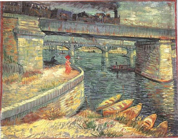 Vincent Van Gogh Bridges across the Seine at Asnieres oil painting image
